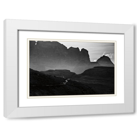 Dolomiti I White Modern Wood Framed Art Print with Double Matting by Aledanda