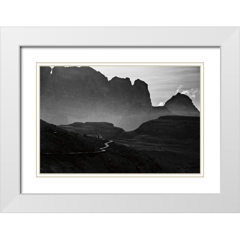 Dolomiti I White Modern Wood Framed Art Print with Double Matting by Aledanda