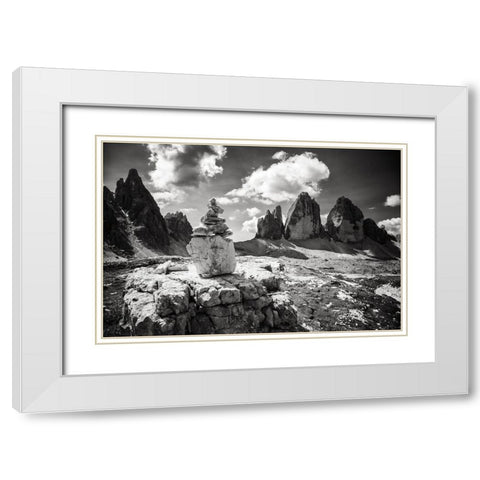 Dolomiti II White Modern Wood Framed Art Print with Double Matting by Aledanda