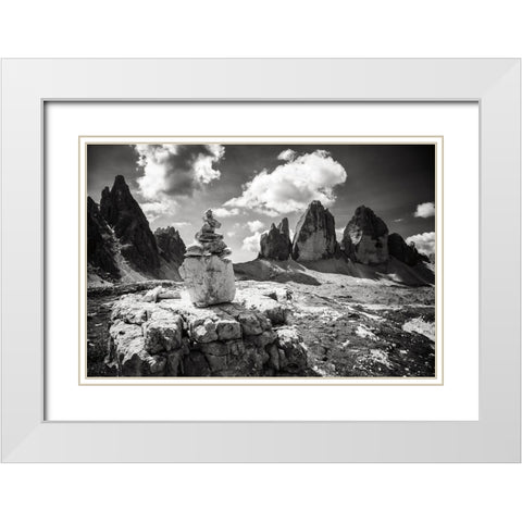 Dolomiti II White Modern Wood Framed Art Print with Double Matting by Aledanda