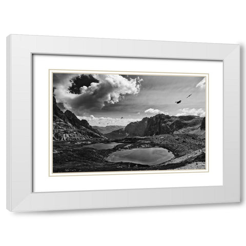 Dolomiti III White Modern Wood Framed Art Print with Double Matting by Aledanda