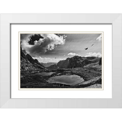 Dolomiti III White Modern Wood Framed Art Print with Double Matting by Aledanda
