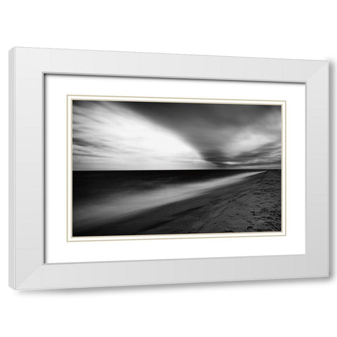 Edge of the Earth White Modern Wood Framed Art Print with Double Matting by Aledanda