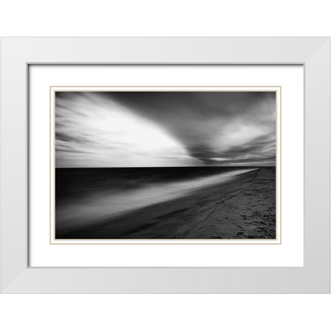 Edge of the Earth White Modern Wood Framed Art Print with Double Matting by Aledanda