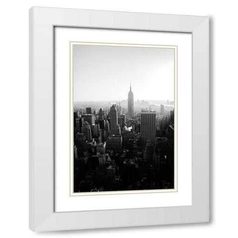 Empire White Modern Wood Framed Art Print with Double Matting by Aledanda