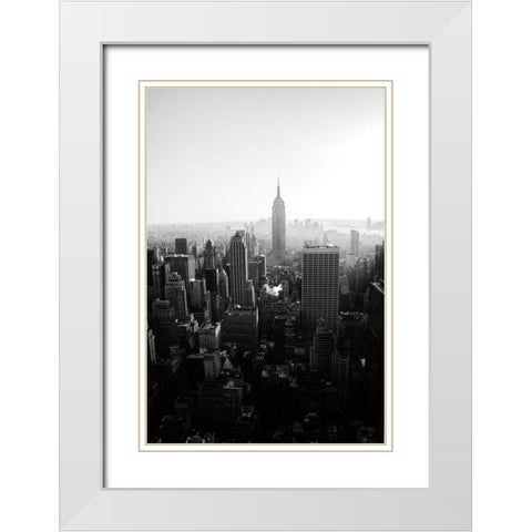 Empire White Modern Wood Framed Art Print with Double Matting by Aledanda