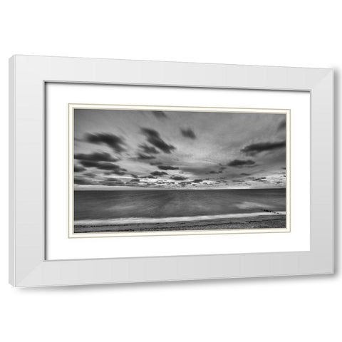 Endless Ocean White Modern Wood Framed Art Print with Double Matting by Aledanda