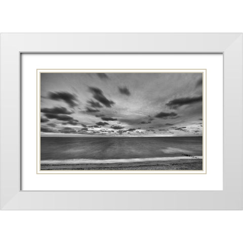 Endless Ocean White Modern Wood Framed Art Print with Double Matting by Aledanda