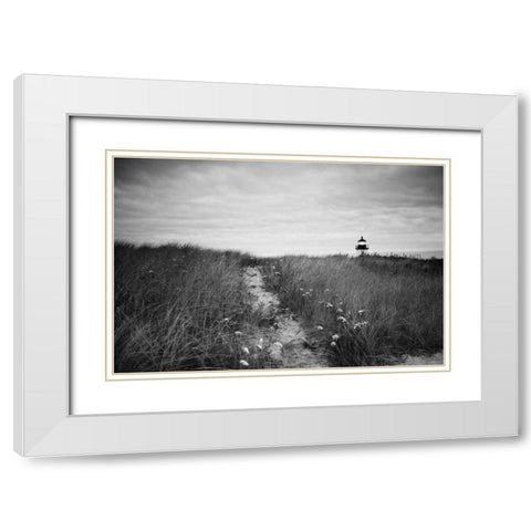 Nantucket Light White Modern Wood Framed Art Print with Double Matting by Aledanda
