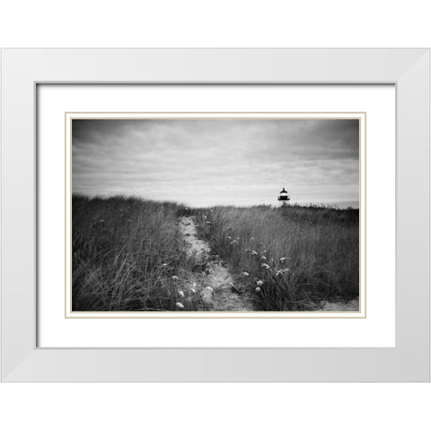 Nantucket Light White Modern Wood Framed Art Print with Double Matting by Aledanda