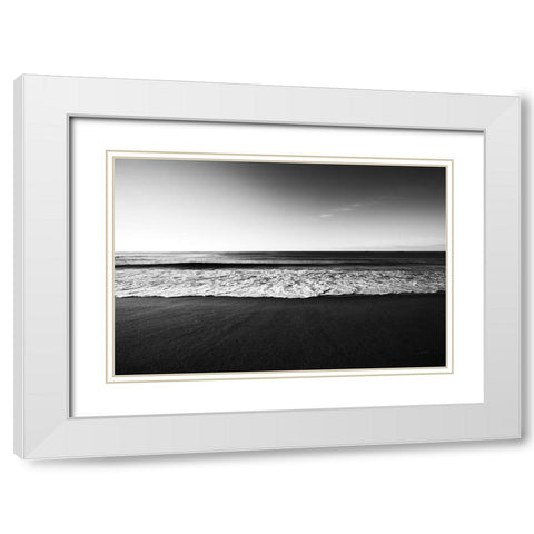 Seafoam Edge White Modern Wood Framed Art Print with Double Matting by Aledanda