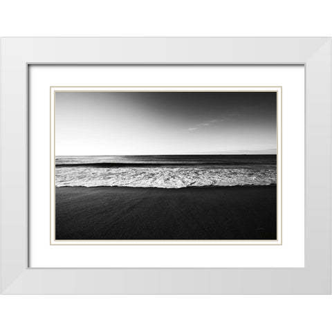 Seafoam Edge White Modern Wood Framed Art Print with Double Matting by Aledanda