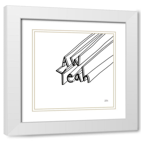 Cool Sayings II BW White Modern Wood Framed Art Print with Double Matting by Averinos, Melissa