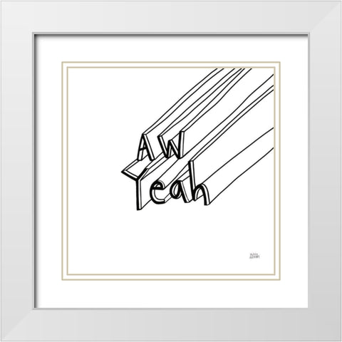 Cool Sayings II BW White Modern Wood Framed Art Print with Double Matting by Averinos, Melissa