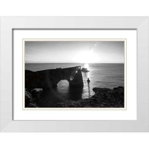 Dyrholaey White Modern Wood Framed Art Print with Double Matting by Marshall, Laura