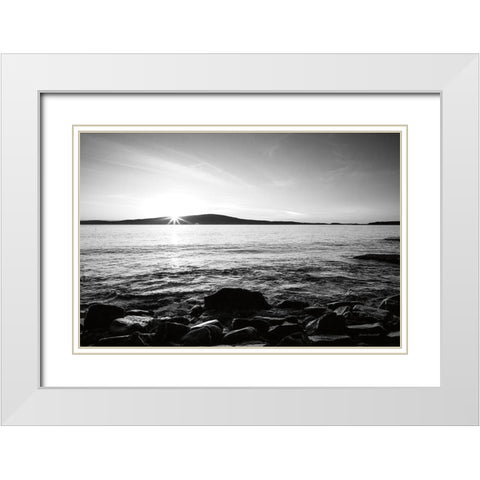 Frenchman Bay White Modern Wood Framed Art Print with Double Matting by Marshall, Laura