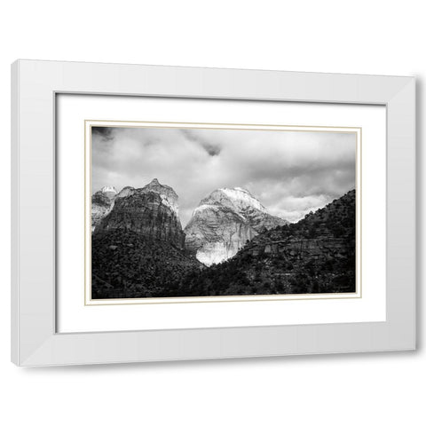The East Temple White Modern Wood Framed Art Print with Double Matting by Marshall, Laura