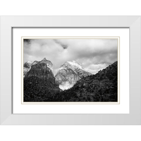 The East Temple White Modern Wood Framed Art Print with Double Matting by Marshall, Laura