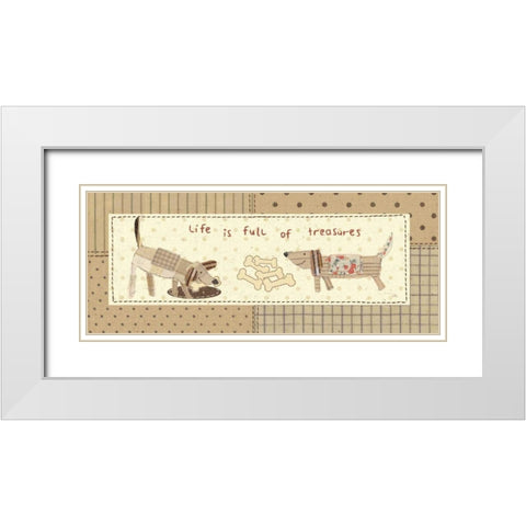 Walk in the Park II White Modern Wood Framed Art Print with Double Matting by Pela Studio