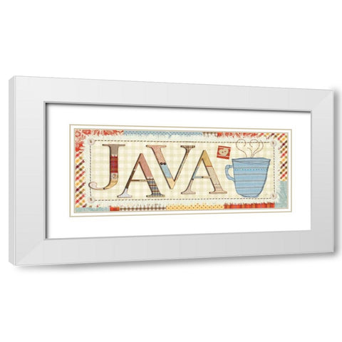 Patchwork Cafe II White Modern Wood Framed Art Print with Double Matting by Pela Studio