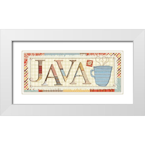 Patchwork Cafe II White Modern Wood Framed Art Print with Double Matting by Pela Studio