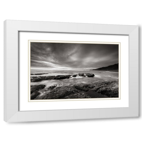 Kalaloch Beach White Modern Wood Framed Art Print with Double Matting by Majchrowicz, Alan