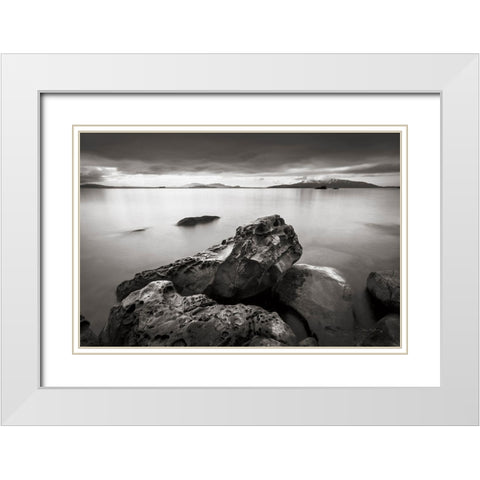 Samish Bay White Modern Wood Framed Art Print with Double Matting by Majchrowicz, Alan