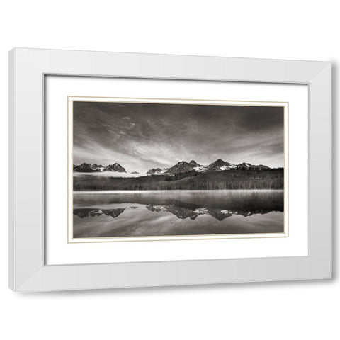 Little Redfish Lake at Sunrise White Modern Wood Framed Art Print with Double Matting by Majchrowicz, Alan