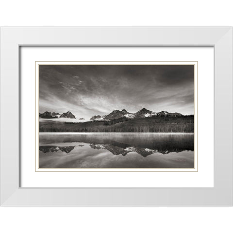 Little Redfish Lake at Sunrise White Modern Wood Framed Art Print with Double Matting by Majchrowicz, Alan
