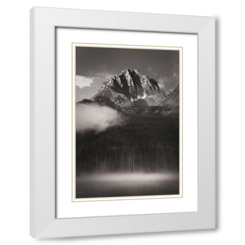 Little Redfish Lake Mist I White Modern Wood Framed Art Print with Double Matting by Majchrowicz, Alan