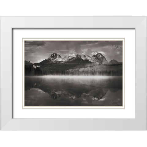 Little Redfish Lake Mist II White Modern Wood Framed Art Print with Double Matting by Majchrowicz, Alan