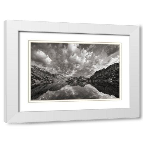 Sawtooth Lake Reflection I White Modern Wood Framed Art Print with Double Matting by Majchrowicz, Alan