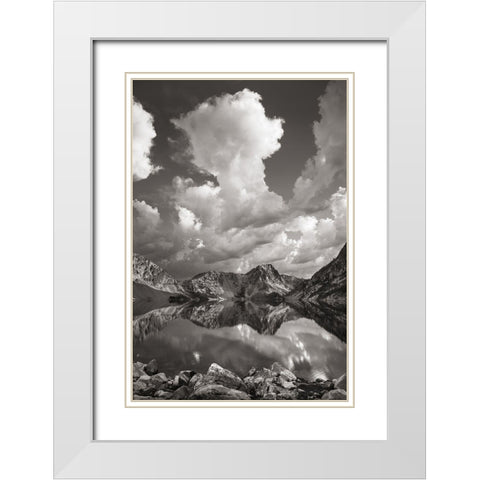 Sawtooth Lake Reflection II White Modern Wood Framed Art Print with Double Matting by Majchrowicz, Alan