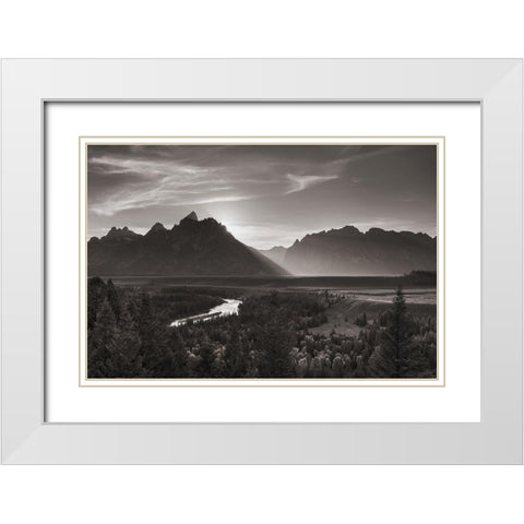Snake River Overlook Grant Teton National Park  White Modern Wood Framed Art Print with Double Matting by Majchrowicz, Alan
