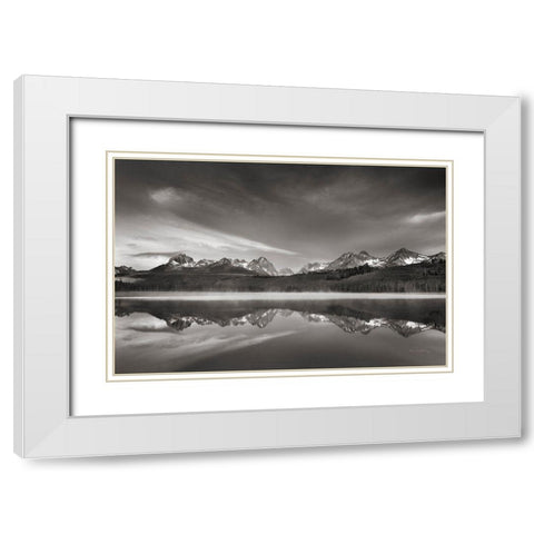 Little Redfish Lake Morning II White Modern Wood Framed Art Print with Double Matting by Majchrowicz, Alan