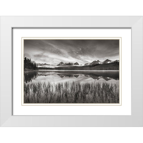 Little Redfish Lakeshore White Modern Wood Framed Art Print with Double Matting by Majchrowicz, Alan