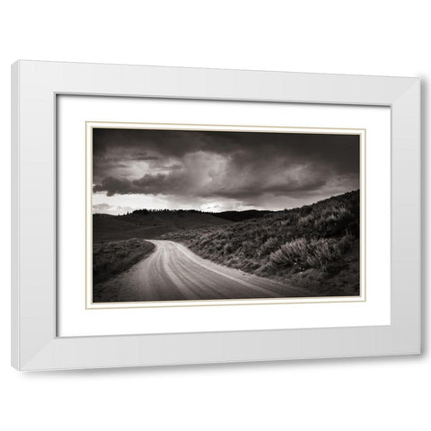 Stanley Basin Road White Modern Wood Framed Art Print with Double Matting by Majchrowicz, Alan