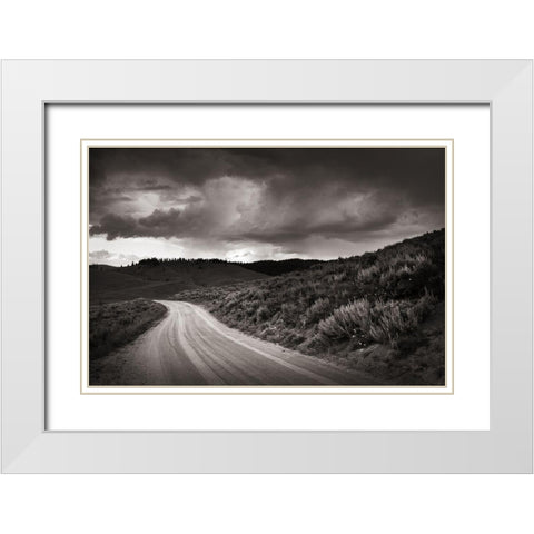 Stanley Basin Road White Modern Wood Framed Art Print with Double Matting by Majchrowicz, Alan