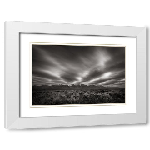 Teton Sky White Modern Wood Framed Art Print with Double Matting by Majchrowicz, Alan