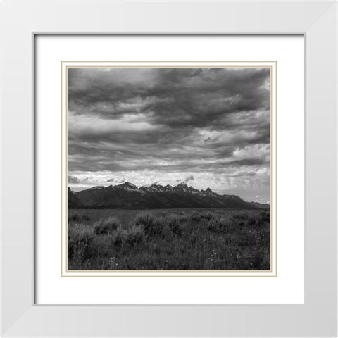 Grand Tetons II White Modern Wood Framed Art Print with Double Matting by Eichman, Andre