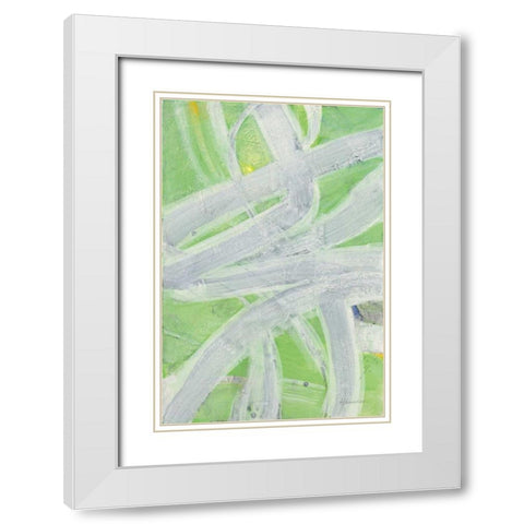 Intersections I White Modern Wood Framed Art Print with Double Matting by Hristova, Albena