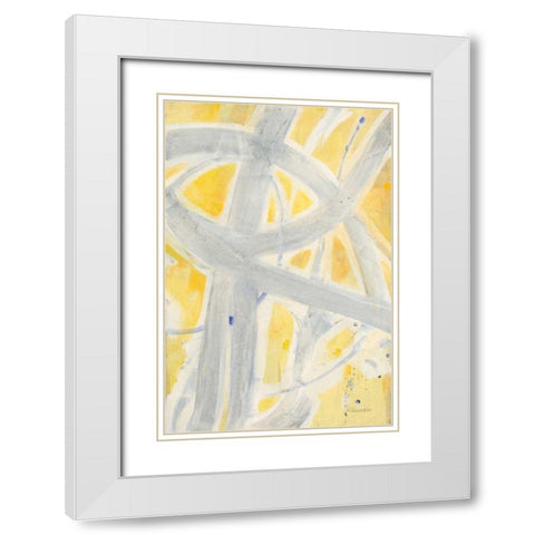 Intersections II White Modern Wood Framed Art Print with Double Matting by Hristova, Albena