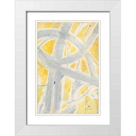 Intersections II White Modern Wood Framed Art Print with Double Matting by Hristova, Albena