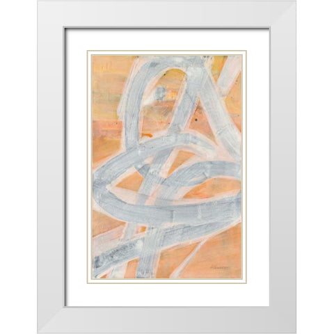 Intersections IV White Modern Wood Framed Art Print with Double Matting by Hristova, Albena