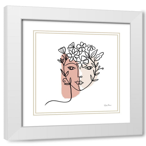 Face of Spring I White Modern Wood Framed Art Print with Double Matting by Zaman, Farida