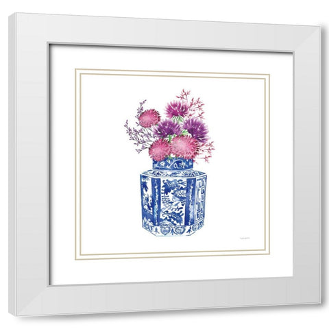 Chinoiserie Style III White Modern Wood Framed Art Print with Double Matting by Charro, Mercedes Lopez