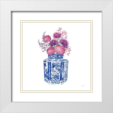 Chinoiserie Style III White Modern Wood Framed Art Print with Double Matting by Charro, Mercedes Lopez