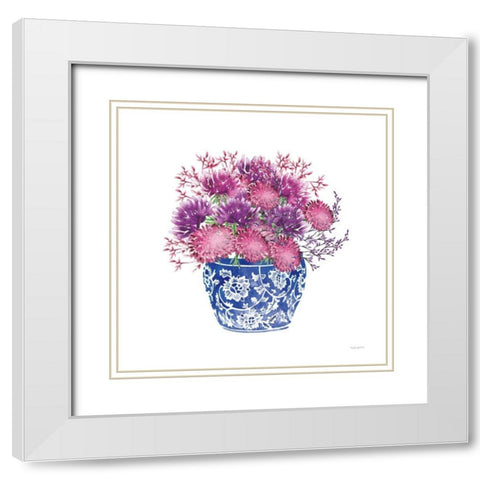 Chinoiserie Style IV White Modern Wood Framed Art Print with Double Matting by Charro, Mercedes Lopez