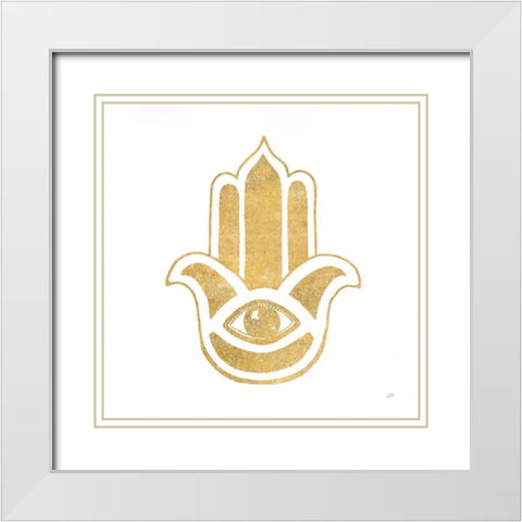 Hamsa III White Modern Wood Framed Art Print with Double Matting by Paschke, Chris