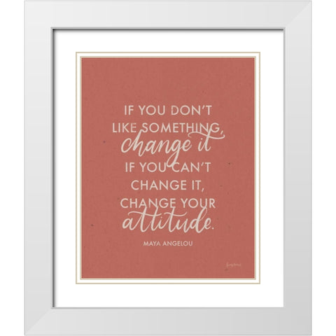 Words of Wisdom I White Modern Wood Framed Art Print with Double Matting by Thorns, Becky